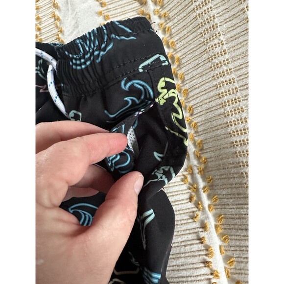 Member's Mark Toddler Boy's Swim Trunks Black with Neon Color Sharks Size 2T - Picture 5 of 6